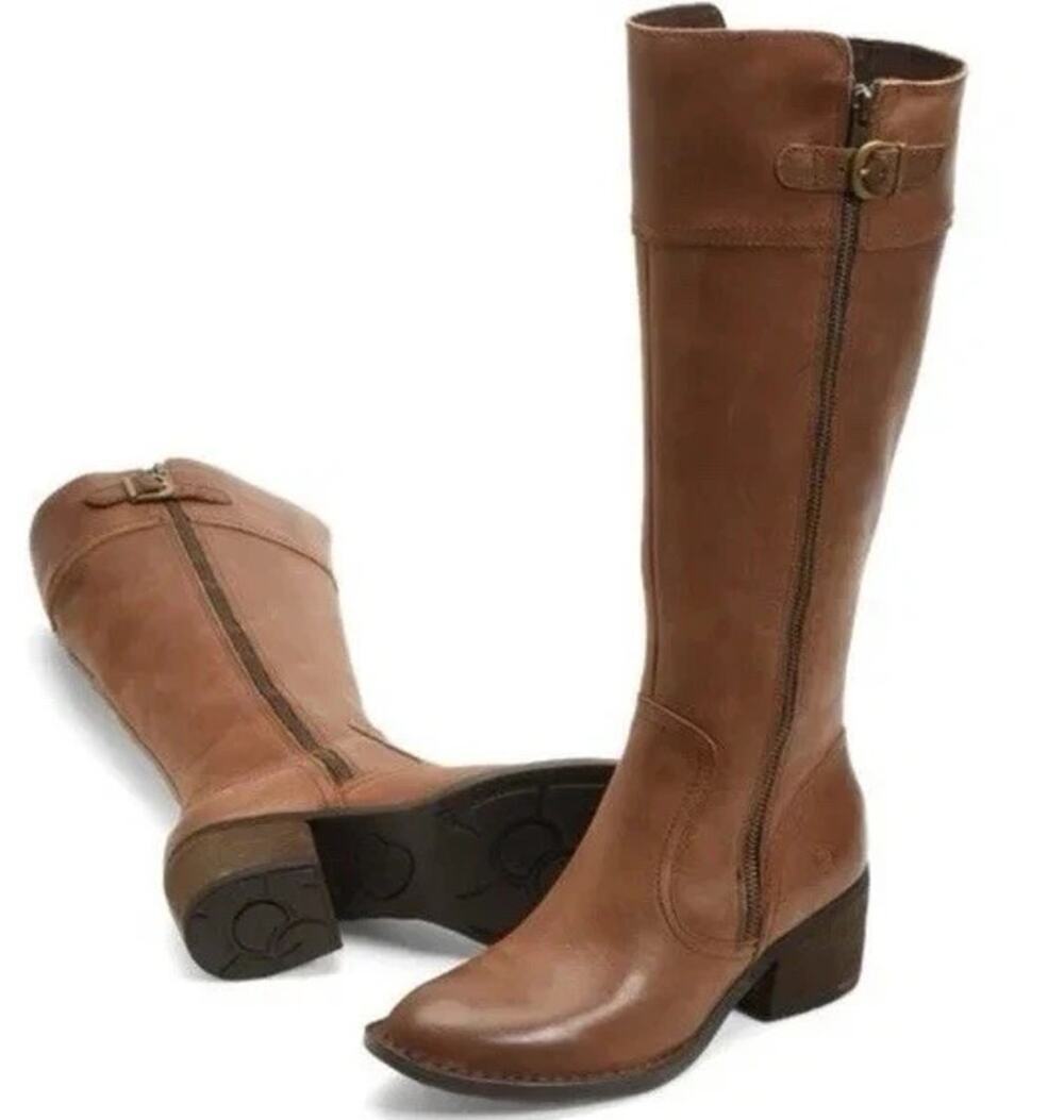 Born Womens Fannar Knee High Boots Size 9.5 M Brown Leather NWT